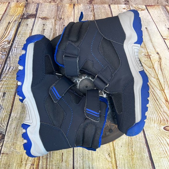 Kids High Top Midnight Blue Hook and Loop Lined Insulation Sneakers Size 1 Y - Picture 5 of 9